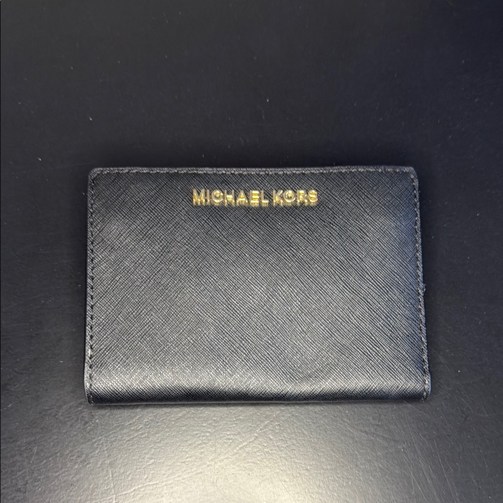 Michael Kors Black Leather Key Card Holder